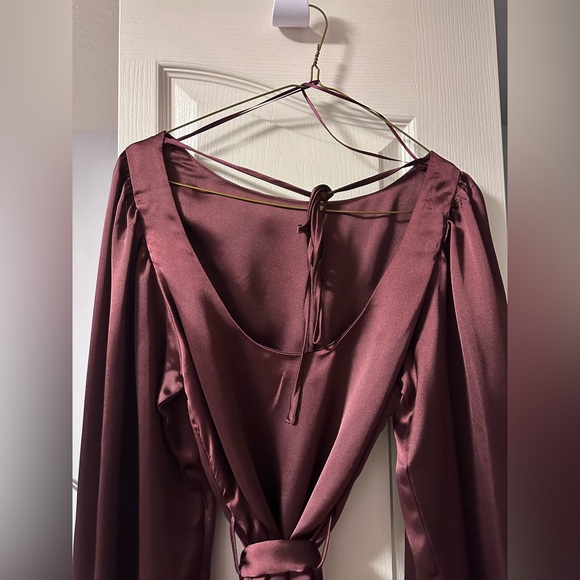 Dynamite Satin Low Back Mini Dress - Picture 2 of 5